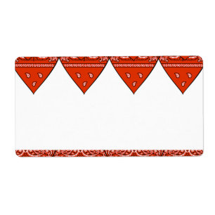 Etiquetas vermelhas do Bandana
