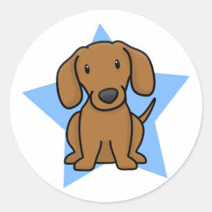 Etiquetas vermelhas do Dachshund da estrela de