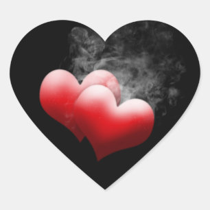 Etiquetas vermelhas dos corações de Smokey