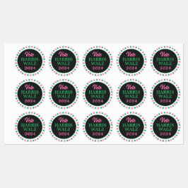 Etiquetas Vestido Verde Rosa 2024 Vote Harris Walz