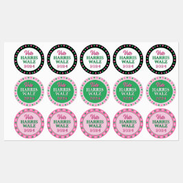 Etiquetas Vestido Verde Rosa 2024 Vote Harris Walz