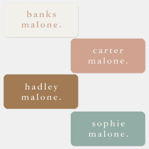 Etiquetas Vestuário à prova d'água de nome simples