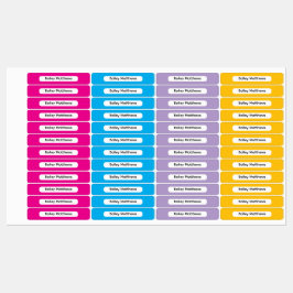 Etiquetas Vibrant Colors Kid Name Rectangle Name Sticker