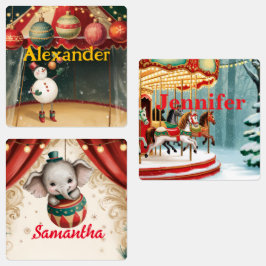 Etiquetas Vintage Circus Christmas Gift Tags