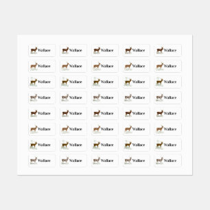 Etiquetas Vintage Deer Com Seu Nome