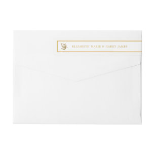 Etiquetas Vintage Dourado Casamento com Borboleta da Literat