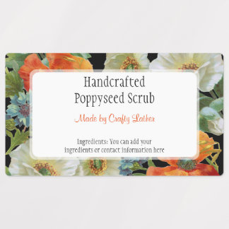 Etiquetas Vintage White Poppy Blue Cornflower Labs