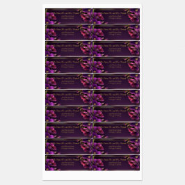 Etiquetas Violetas Luminosas Endereço de Retorno Floral Roxo