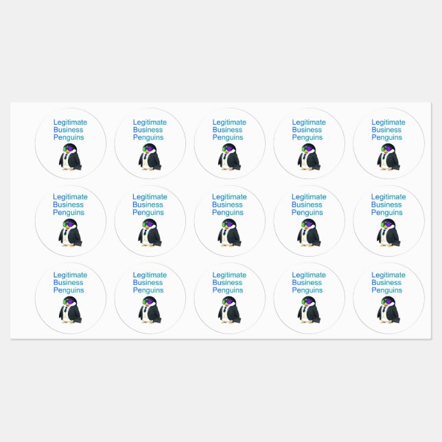 Etiquetas waterproof Legitimate Business Penguins sticker (Folha)