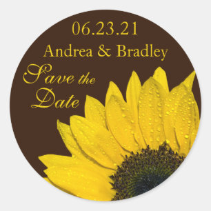 Etiquetas Wedding personalizadas Brown do girassol