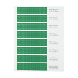 Etiquetas Xadrez Verde Envolvendo Rótulo