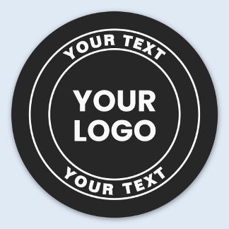 Etiquetas Your Uploaded Logo + Bold Circular Text 