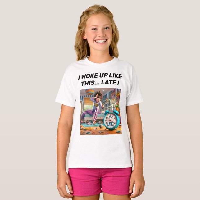 Eu Acordei Design De Camiseta Tarde. (Frente Completa)