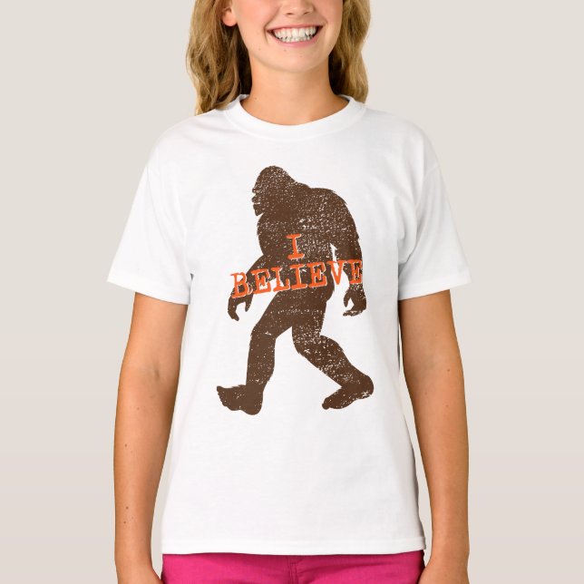 Eu acredito (em Bigfoot) o t-shirt (Frente)