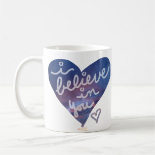 Eu acredito em você a caneca de café