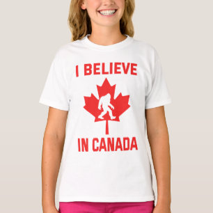 Eu Acredito No Canadá - Engraçado T-Shirt Bigfoot