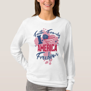 Eu adoro a América 4 de julho T-Shirt feminina