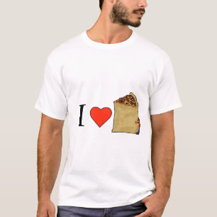 Eu adoro a camiseta da pizza de prata profunda