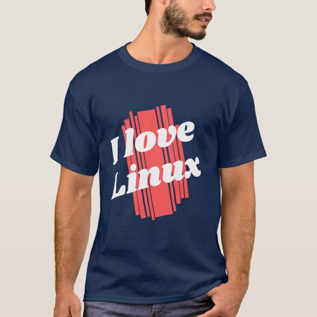 Eu adoro a camiseta Linux (Frente)