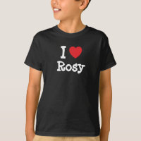 Eu adoro a T-Shirt do coração Rosy