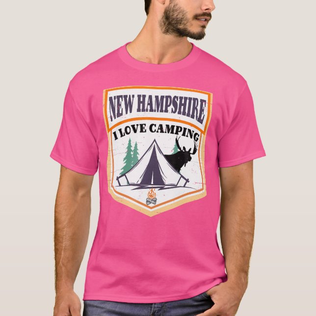 Eu Adoro Acampamento Em New Hampshire Com Camisa D (Frente)