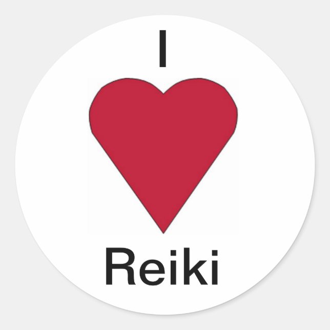 Eu adoro adesivos Reiki (Frente)
