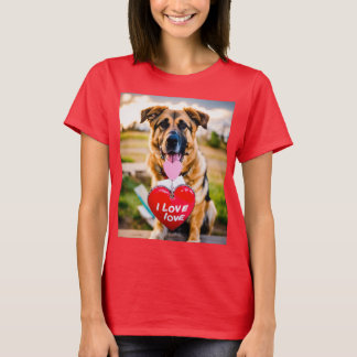 "Eu adoro cães Design de camisetas femininas"
