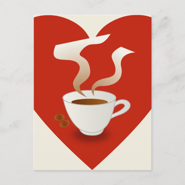 eu adoro café - cartão postal (Frente)