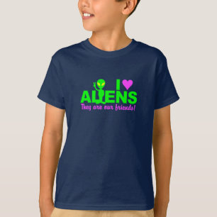 Eu adoro camisa de Aliens - escolha estilo e cor