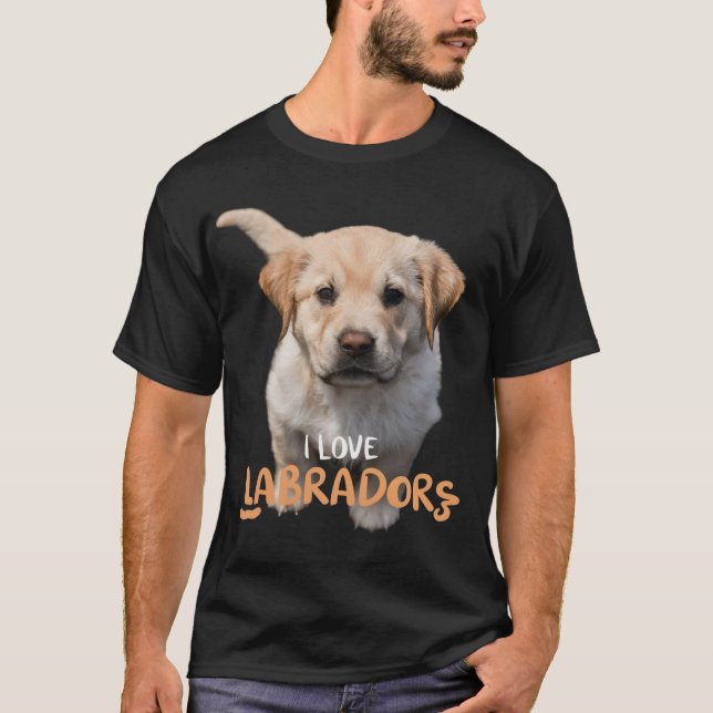 Eu adoro camisa de labradores para amantes de cães (Frente)