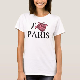 Eu adoro camisa Paris com coração anatomicamente c
