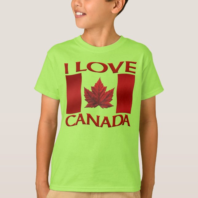 Eu adoro camiseta canadense da moça orgânica (Frente)