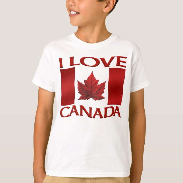 Eu adoro camiseta canadense Souvenir Canadá Camisa (Frente)