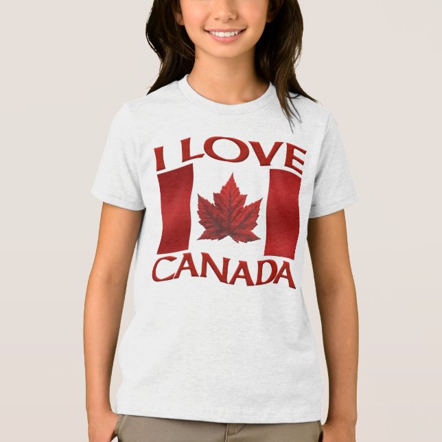 Eu adoro camiseta canadense Souvenir Canadá Camisa (Frente)