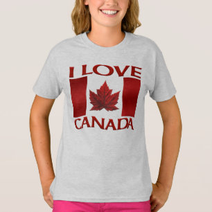 Eu adoro camiseta canadense Souvenir Canadá Camisa