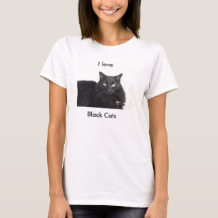 Eu adoro camiseta de gatos pretos