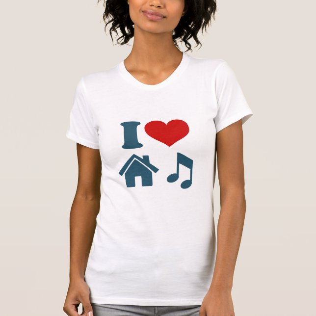 Eu adoro camiseta de música feminina (Frente)