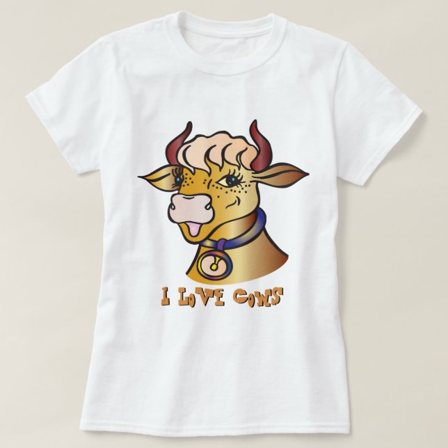 Eu Adoro Camiseta De Vacas (Frente do Design)