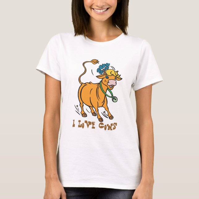 Eu Adoro Camiseta De Vacas (Frente)