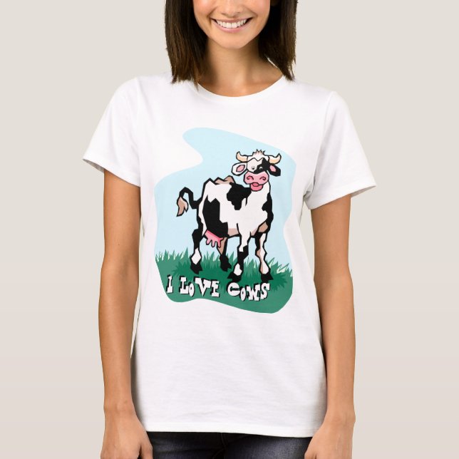 Eu Adoro Camiseta De Vacas (Frente)