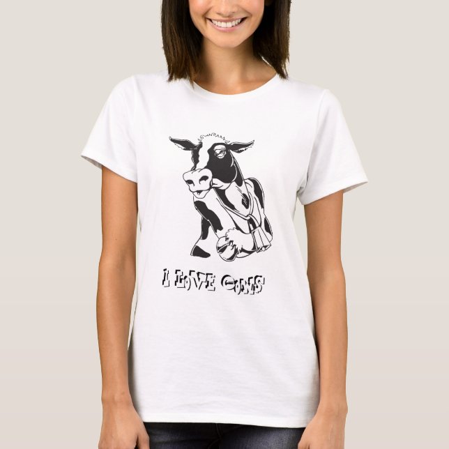 Eu Adoro Camiseta De Vacas (Frente)