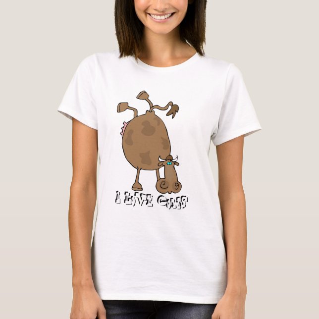 Eu Adoro Camiseta De Vacas (Frente)