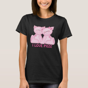 Eu adoro camiseta divertida de desenho animado de 