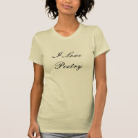 Eu adoro camiseta do adulto de poesia (Creme e Pre