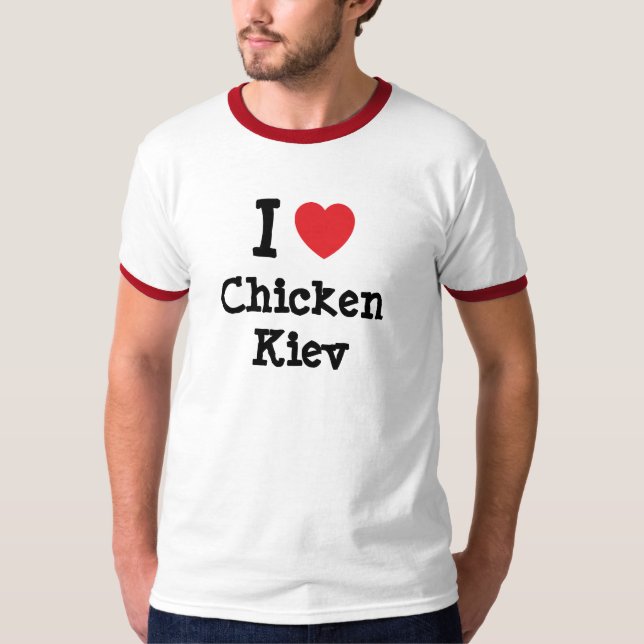 Eu adoro Camiseta do coração de Chicken Kiev (Frente)