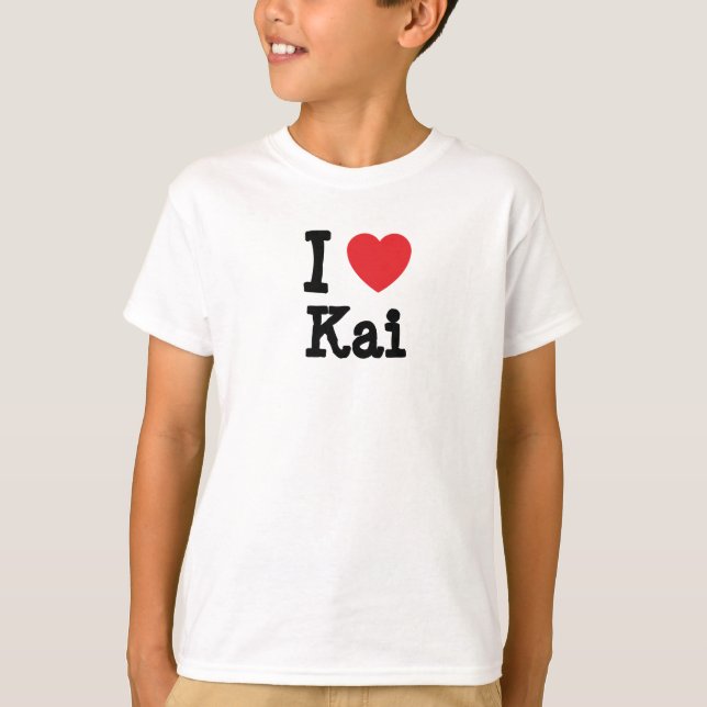 Eu adoro Camiseta do coração de Kai (Frente)