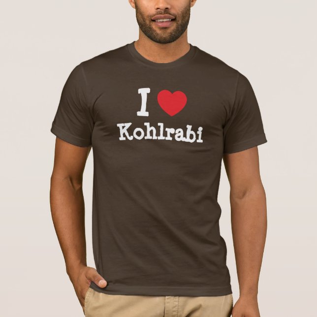Eu adoro Camiseta do coração de Kohlrabi (Frente)