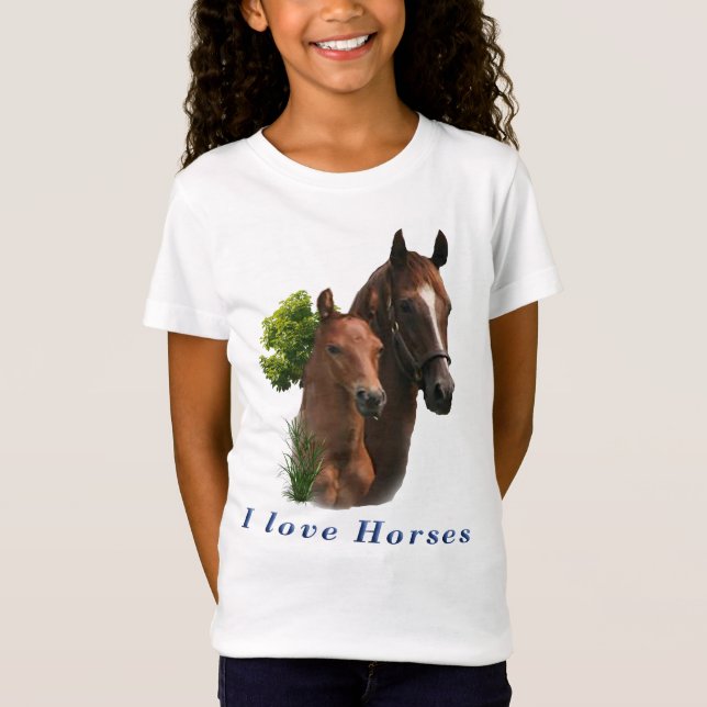 Eu adoro camisetas de cavalos (Frente)