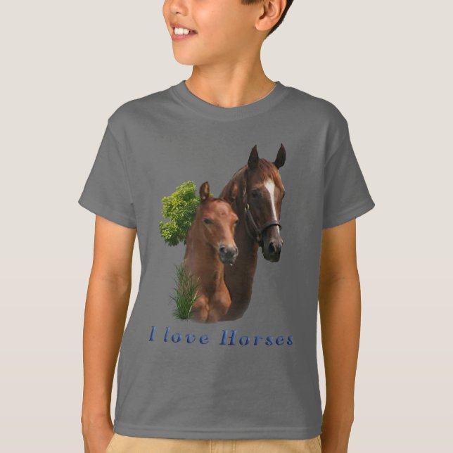 Eu adoro camisetas de cavalos (Frente)