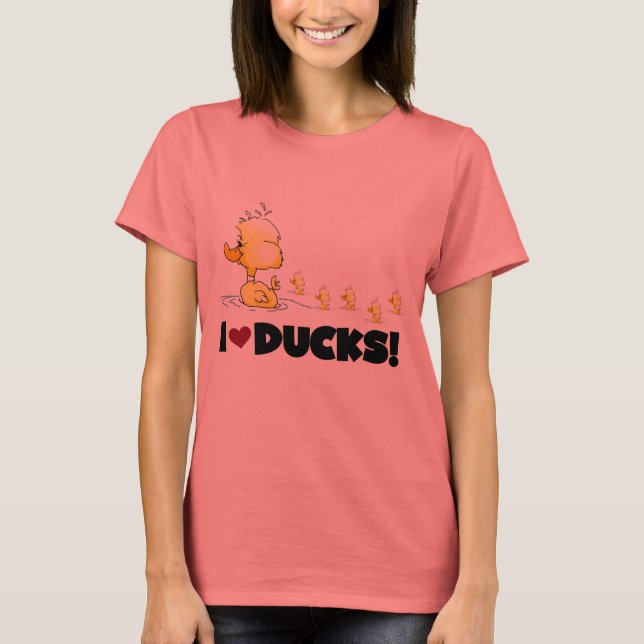 Eu adoro Camisetas de Patos e presentes (Frente)